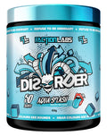 FACTION LABS Disorder Original supplement container with aqua splash label, 50-serving size, showcasing the product image.