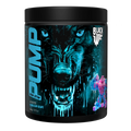 Black Wolf Pump by Black Wolf Nutrition container with black and silver label, showing the supplement powder inside.