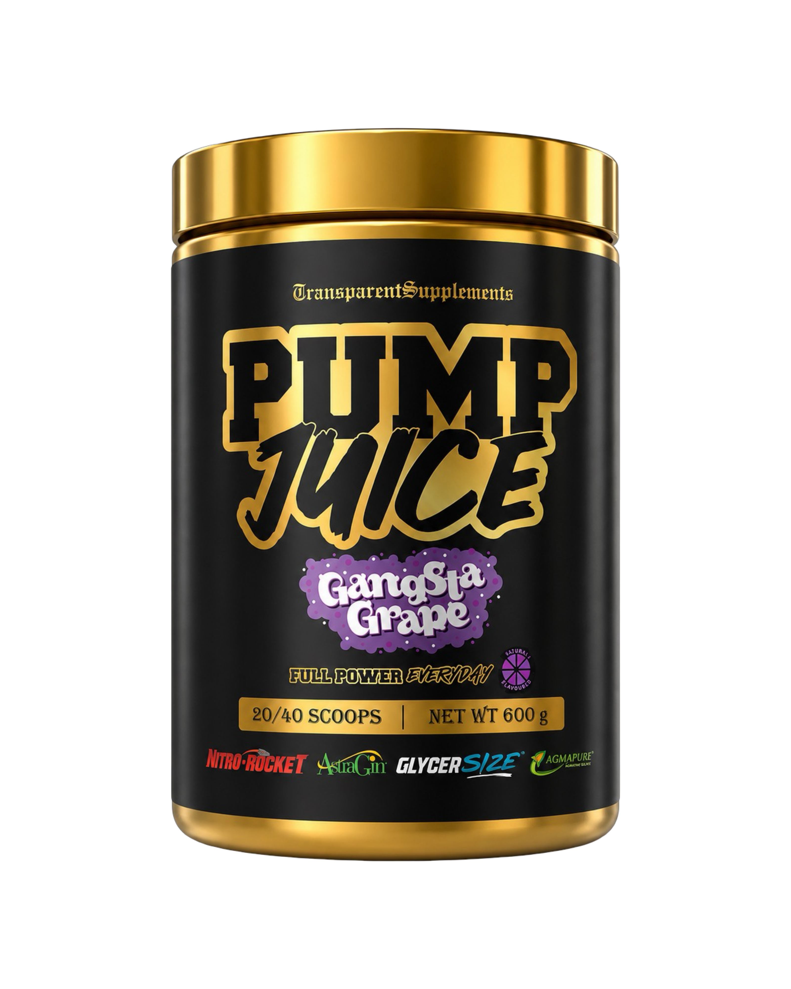 Pump Juice non-stimulant pre-workout supplement by The X Athletics, showing the product bottle with label and cap.