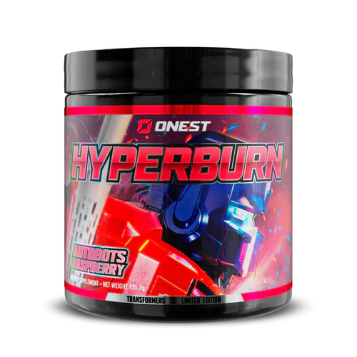 ONEST Hyperburn ONEST toy figure in raspberry color, detailed design, and dynamic pose, set against a neutral background.
