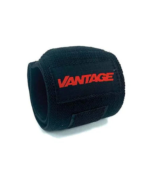 VANTAGE Strength wrist support wraps with thumb loop, designed for stability and support during weightlifting or fitness activities.
