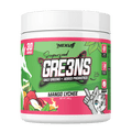 Nexus Nutrition Superfood Greens powder in a jar, with a scoop, showing vibrant green superfood blend for health and nutrition.