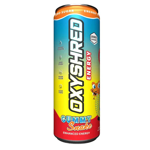 EHP LABS OXYSHRED Ultra Energy Can featuring vibrant packaging with bold branding and a sleek design.