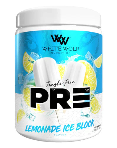 WhiteWolf Nutrition WHITE WOLF PR3 V2 dietary supplement container with label and product information.
