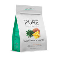 Pure Sports Nutrition electrolyte hydration supplement in a colorful container, designed to support sports and active hydration needs.