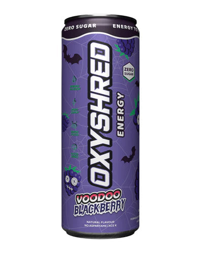 EHP LABS OXYSHRED Ultra Energy Can featuring vibrant packaging with bold branding and energetic design elements.