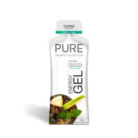 Pure Energy Gel from Pure Sports Nutrition, featuring a sleek pouch with vibrant branding and clear labeling for sports performance.