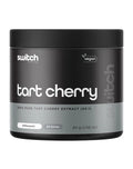 Switch Nutrition Tart Cherry Powder in a jar, showing the label and scoop beside it, highlighting the dietary supplement packaging.