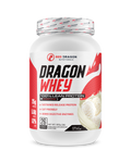 Red Dragon Nutritionals Dragon Whey Protein container showcasing the label and product packaging.