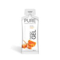 Pure Sports Nutrition Pure Energy Gel, a close-up of the orange energy gel packet with branding and flavor details visible.
