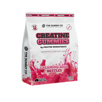 TGC Creatine Gummies by The Gummy Co, showing colorful fruit-flavored chews in a clear container.
