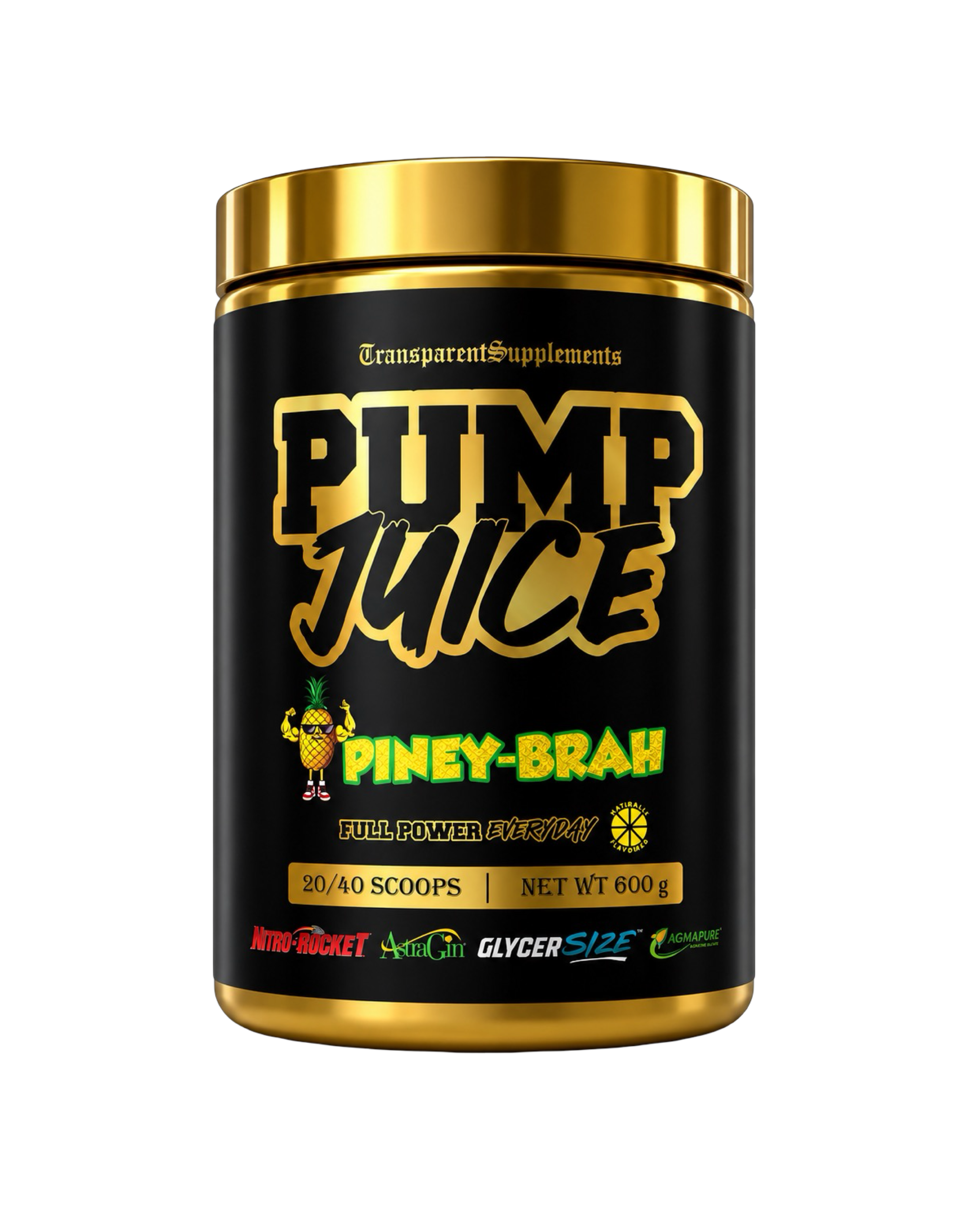 Pump Juice non-stimulant pre-workout supplement by The X Athletics, featuring a sleek bottle with vibrant label design.