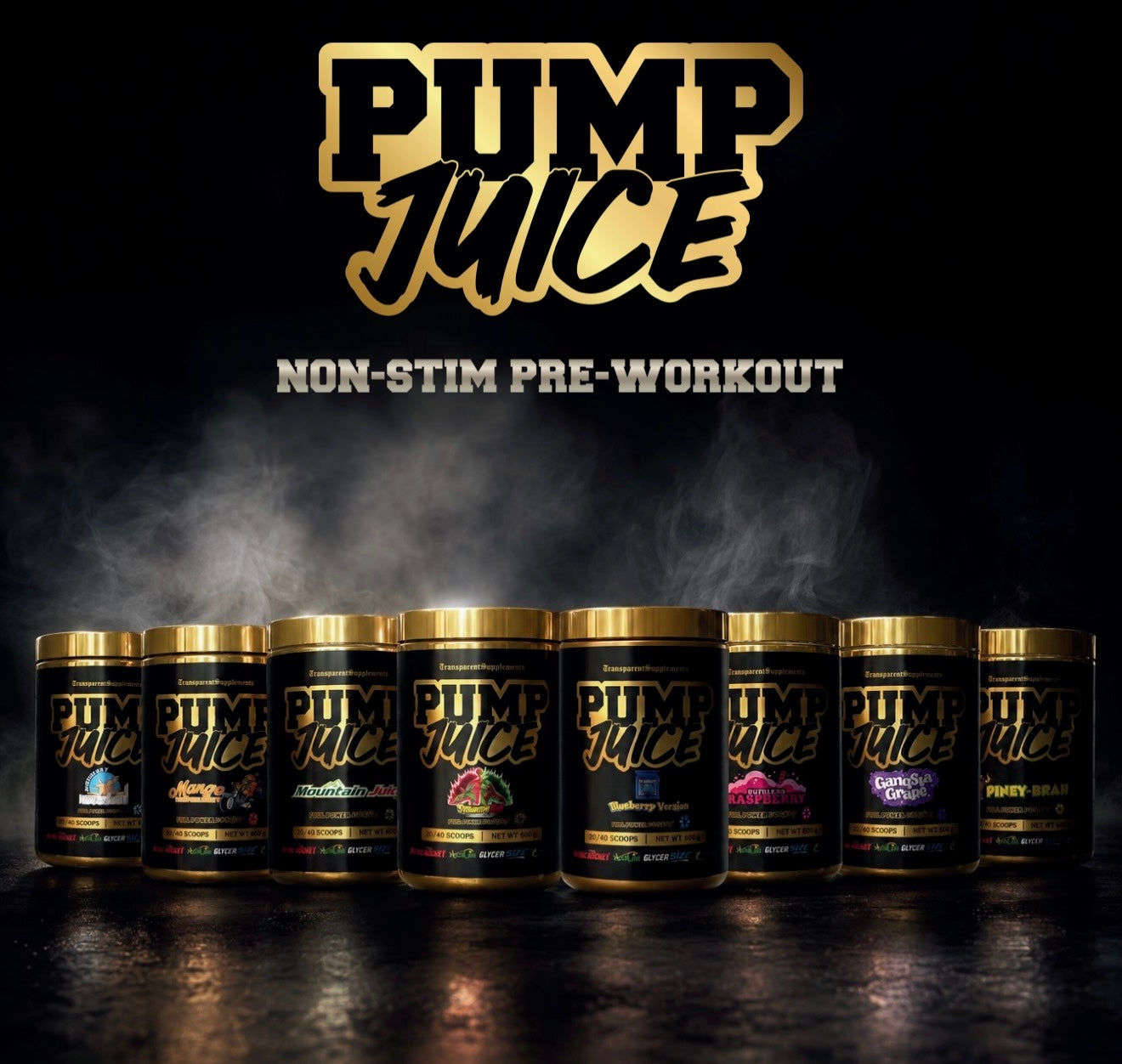 Pump Juice non-stimulant pre-workout supplement by The X Athletics, featuring a sleek bottle with vibrant labeling.