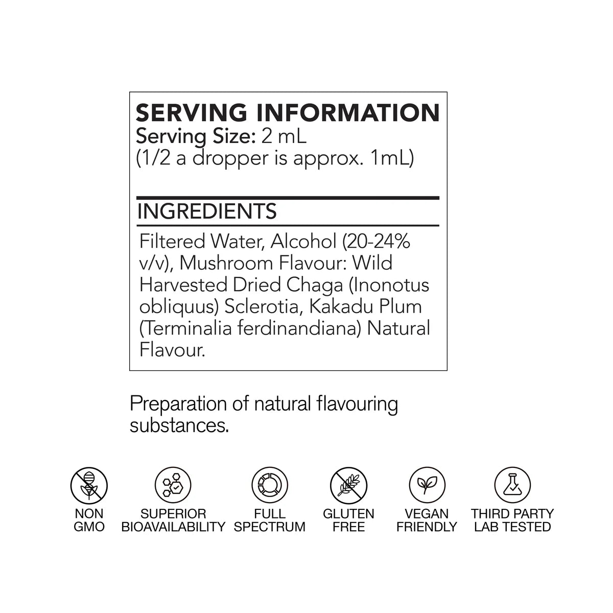 LIFE CYKEL Chaga Double Extract supplement bottle with label, showcasing the herbal product in a natural setting.