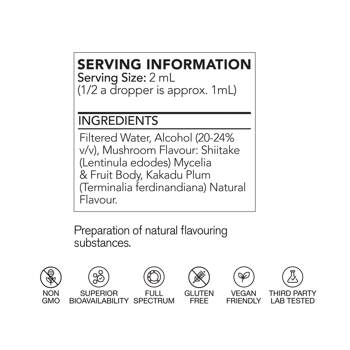 LIFE CYKEL Shiitake Double Extract bottle with label showing product details and branding on a plain background.