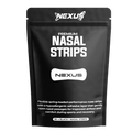 Nexus Sports Nutrition Premium Nasal Strips showing the clear adhesive strips designed to open nasal passages.