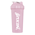 Pink Nexus Nutrition 700ml OG Nexus Shaker bottle with secure lid and measurement markings for smoothies and protein shakes.