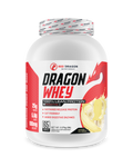 Red Dragon Nutritionals Dragon Whey Protein 5lb container with label and scoop for muscle support and recovery.