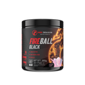 Red Dragon Nutritionals RDN Fireball Black thermogenic supplement container with black labeling and product details visible.