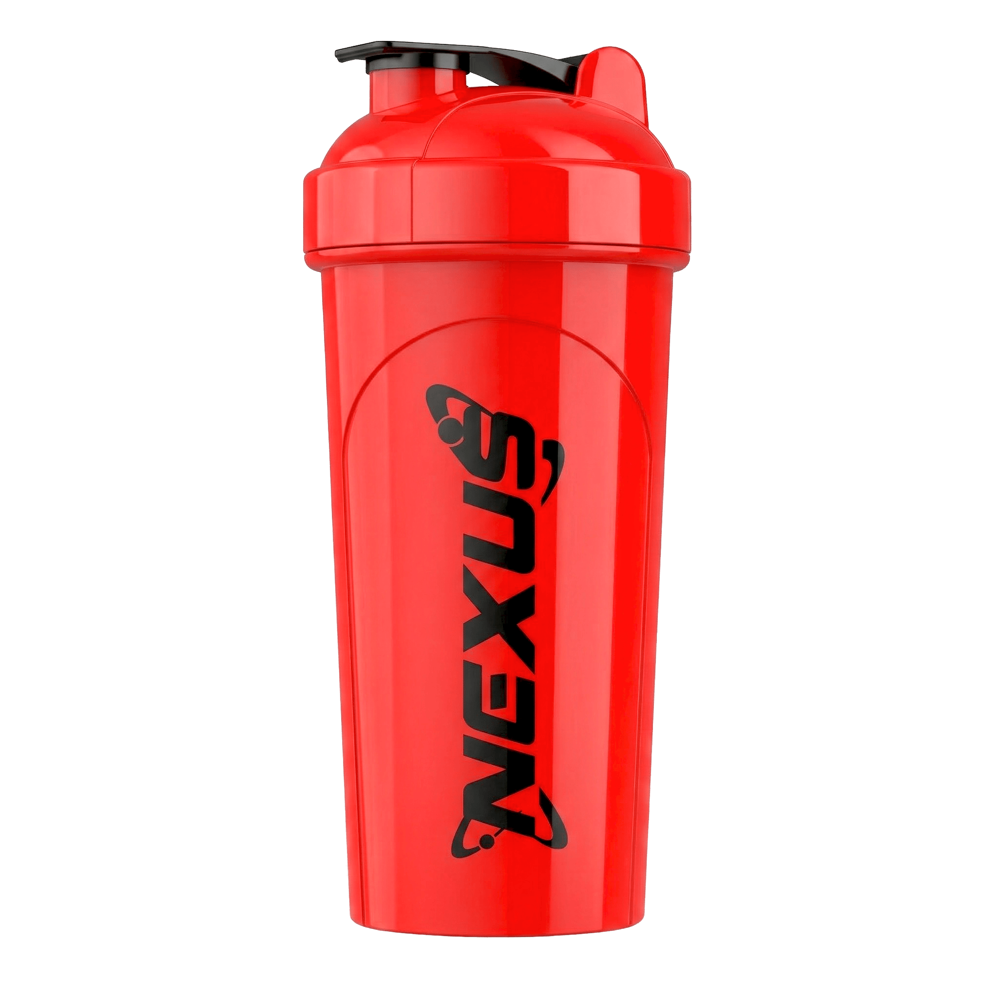 Red Nexus Nutrition 700ml OG Nexus Shaker with leak-proof lid and measurement markings for mixing supplements.