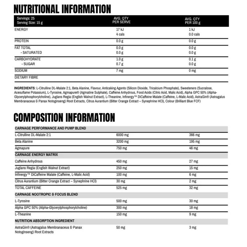 The X Athletics Dialed Carnage Pre Workout V2 in a tub with orange and black label, showing the pre workout powder inside.