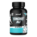 Nexus Sports Nutrition Tongkat Ali essentials supplement bottle with label, showcasing natural herbal extract for vitality.