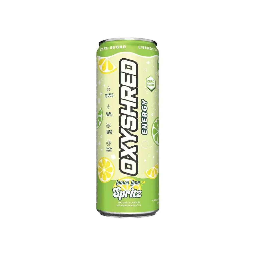 EHP LABS OXYSHRED Ultra Energy can with vibrant label design, showcasing a fitness supplement energy drink.