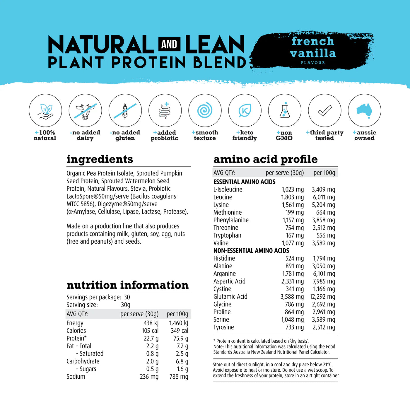 WhiteWolf Nutrition White Wolf Vegan Protein Blend in a resealable bag with label details visible.