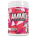Nexus Nutrition AMMO Aminos BCAA supplement with red frog flavor, showing the product bottle and label.