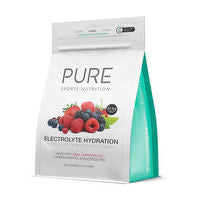 Pure Sports Nutrition electrolyte hydration powder in a container, designed for sports hydration and replenishing electrolytes.