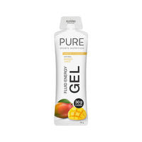 Pure Sports Nutrition Pure Fluid Energy Gel packet showing vibrant branding and energy gel in a sleek, portable package.