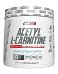 EHP LABS Acetyl L-Carnitine supplement bottle with label and capsules, showcasing the EHP LABS brand and product packaging.