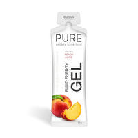 Pure Sports Nutrition Pure Fluid Energy Gel, sports nutrition product, with a squeeze packet and energy gel texture visible.