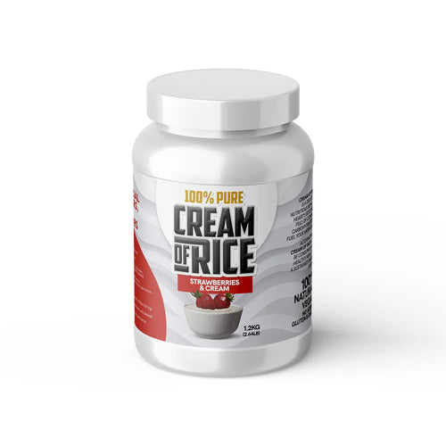 RAPID SHRED Cream of Rice, a bowl of prepared creamy rice porridge in a white bowl on a wooden table.