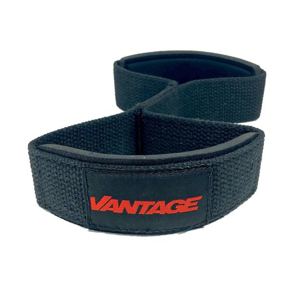 VANTAGE double loop lifting straps from VANTAGE STRENGTH, showing durable nylon material and double-loop design for weightlifting.