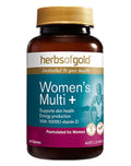 HERBS OF GOLD Women's Multi+ supplement bottle showing 30 tablets, designed for women's overall health and daily wellness.