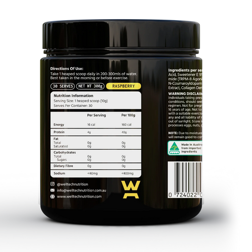 Welltech Nutrition Cardaclen - Nutrition Panel Raspberry 300g 30 Serves