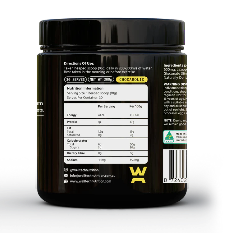Welltech Nutrition Epibolan with Bioactive Peptides - Nutrition Panel Chocabolic 300g 30 Serves