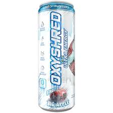 EHP LABS OXYSHRED Ultra Energy Can featuring vibrant packaging and branding, designed to boost energy and support active lifestyles.