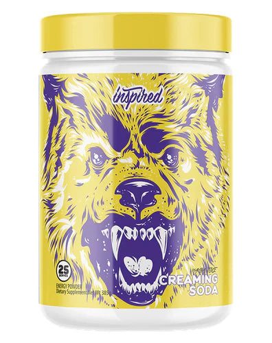 INSPIRED DVST8 BBD NutraCeuticals bottle with black and white label and blue accents, displayed on a white background.