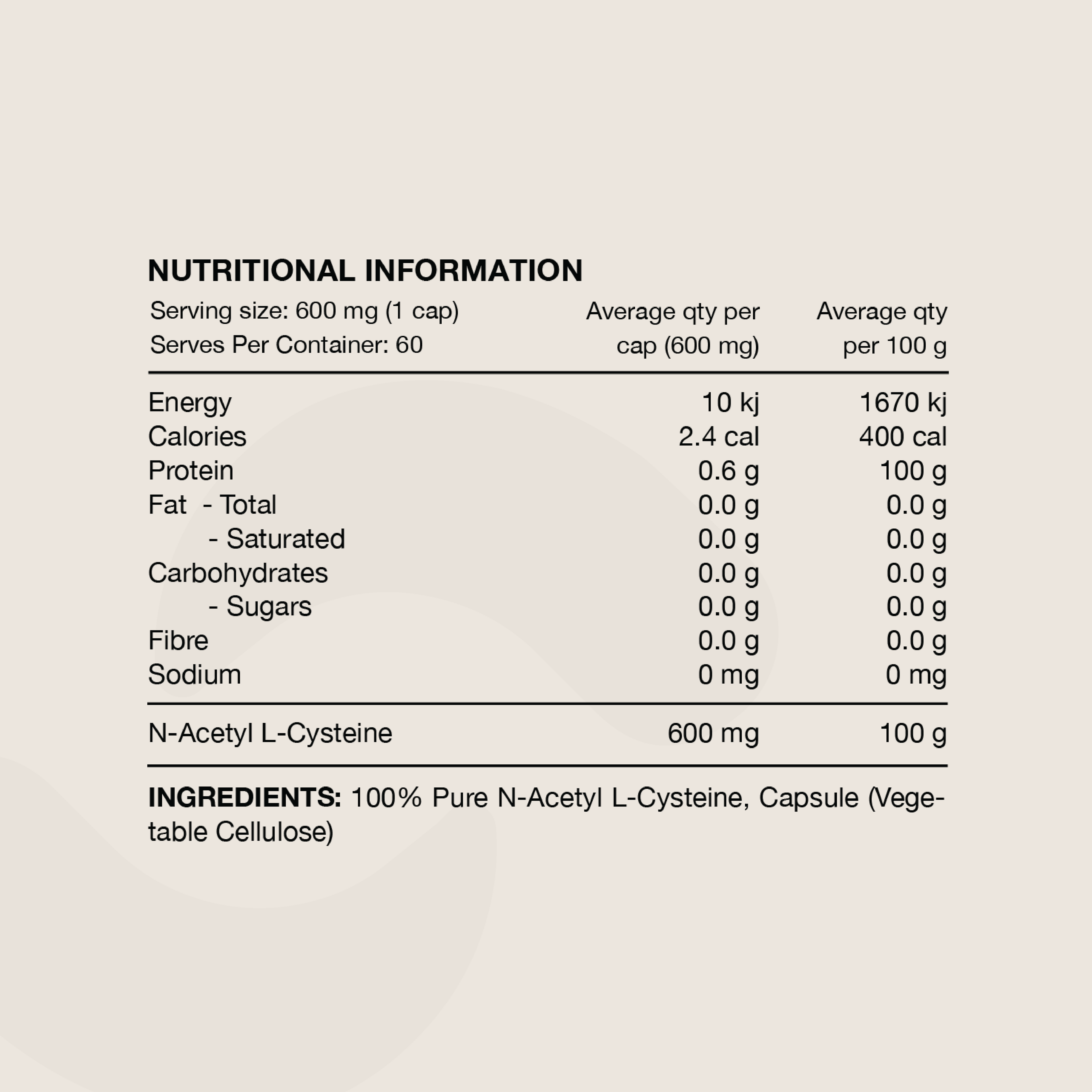 Switch Nutrition N-Acetyl L-Cysteine (NAC) capsules, dietary supplement in clear bottle with capsules inside.