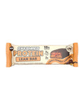 EHP LABS OxyShred Lean Protein Bar with chocolate, peanut, and caramel flavor, showing the packaged bar with branding and flavor details.