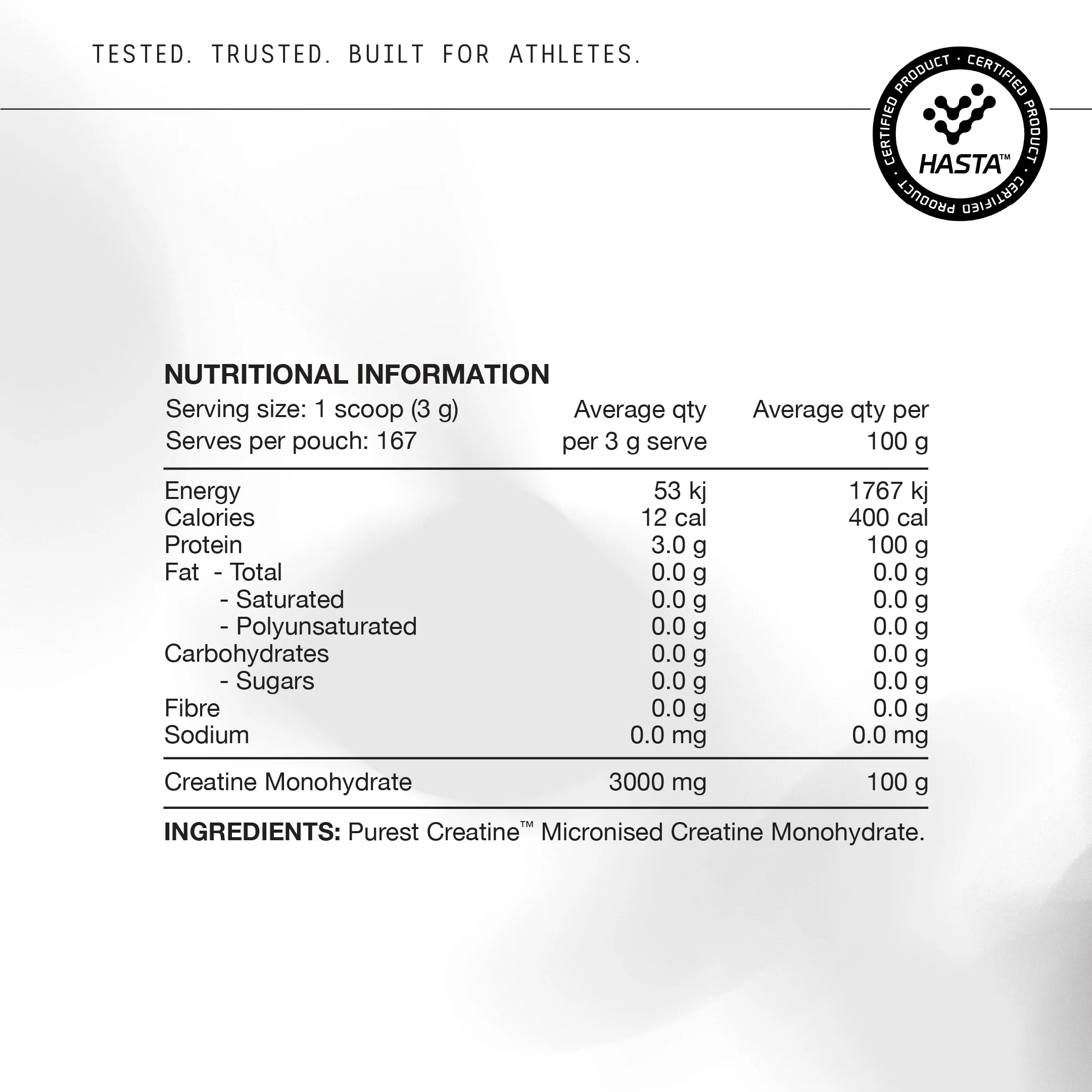 Switch Nutrition Perform Purest Creatine container with label, showing the supplement's clean, pure creatine powder for muscle support.