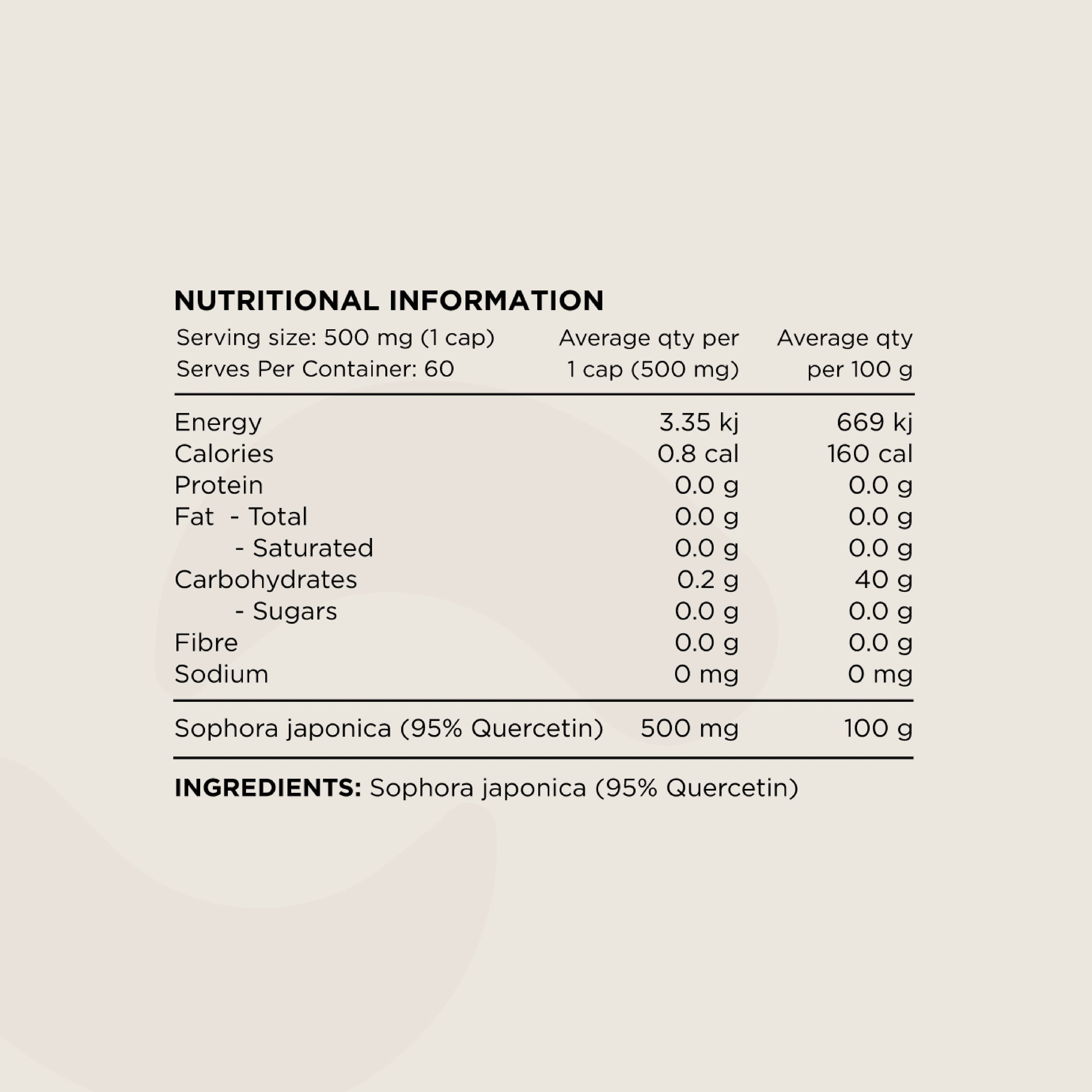 Switch Nutrition Quercetin supplement bottle with capsules, showing the product label and branding on the packaging.