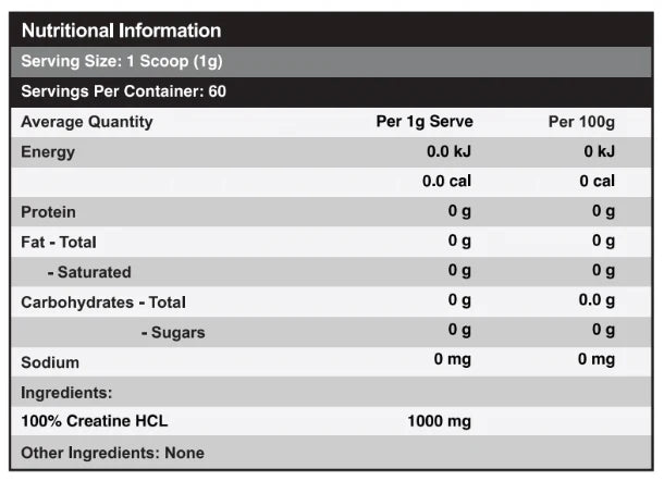 Red Dragon Nutritionals RDN Creatine HCL powder in a container, showcasing the supplement for muscle support and athletic performance.